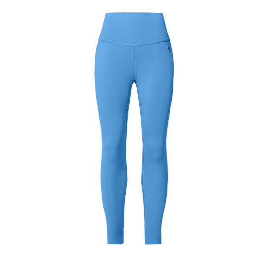 Women's Light Blue High-Rise Drive Tight 28" Front Silhouette Angle.