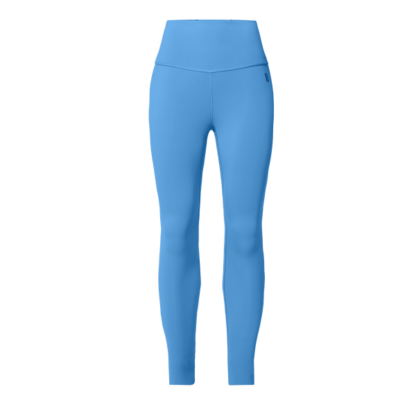 Women's Light Blue High-Rise Drive Tight 28" Front Silhouette Angle.