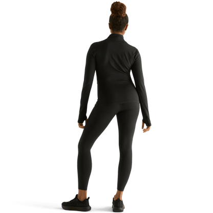 Women's Black High-Rise Matte Tight 25" Back Angle.