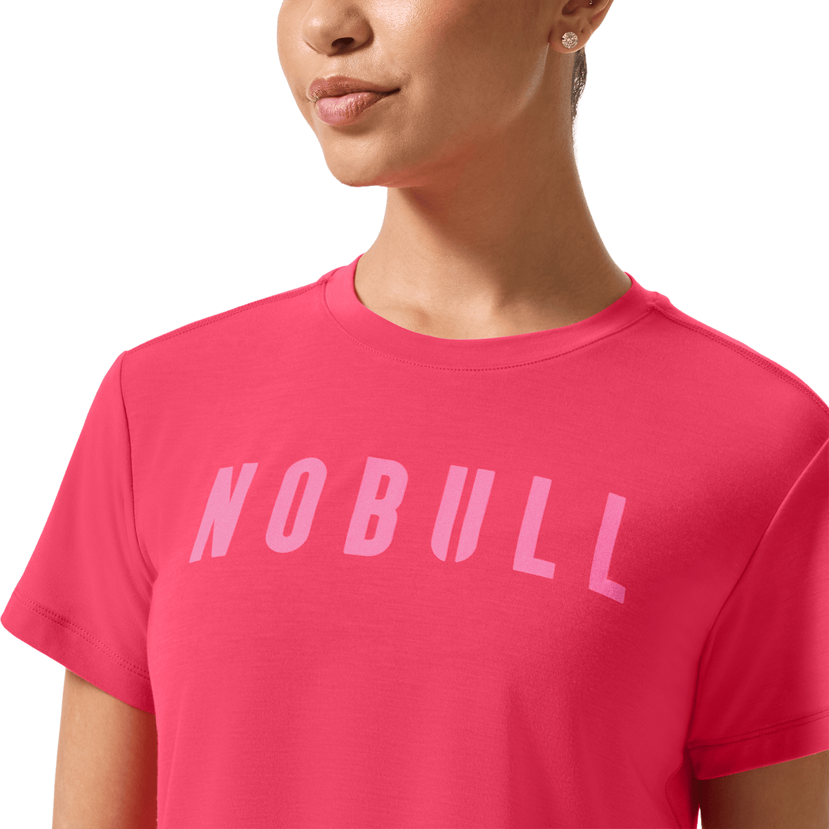 Women's Punch NOBULL Boxy Tee Front Detail Angle.