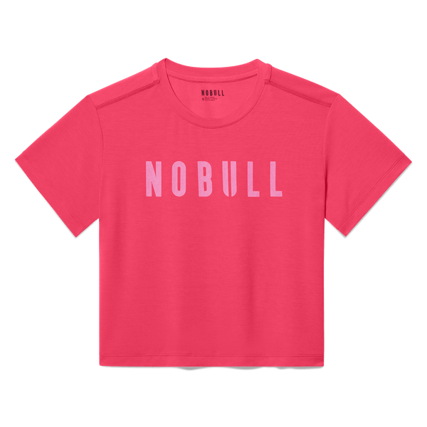 Women's Punch NOBULL Boxy Tee Flat Lay Angle.