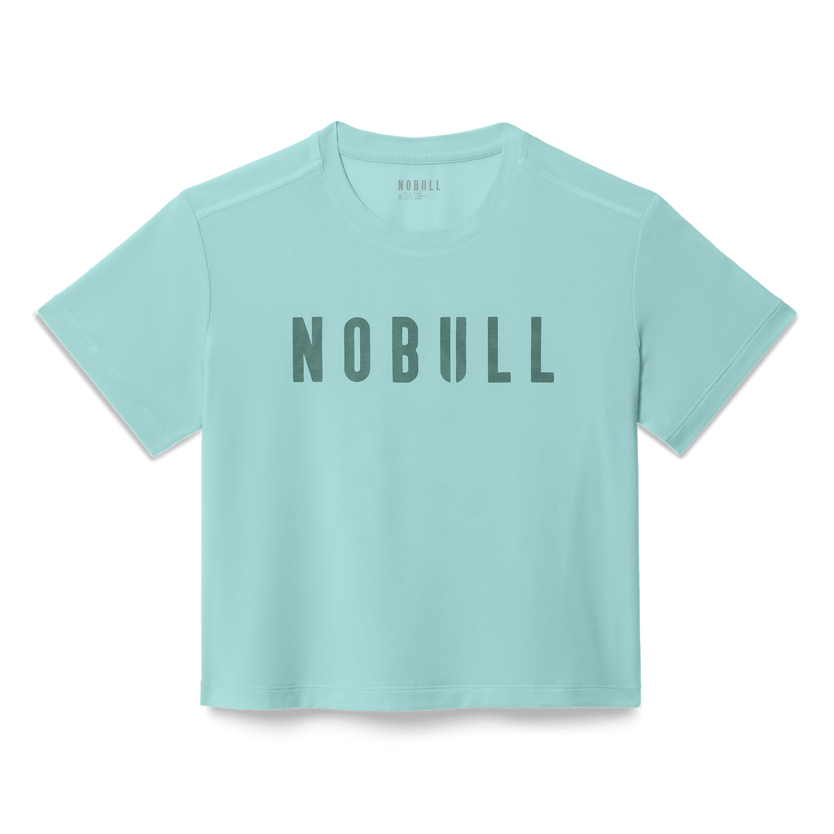 Women's Blue Haze NOBULL Boxy Tee Flat Lay Angle.