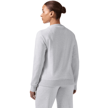 Women's Light Grey Heather NOBULL Crew Back On Body Angle.