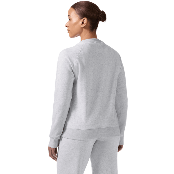 Women's Light Grey Heather NOBULL Crew Back On Body Angle.