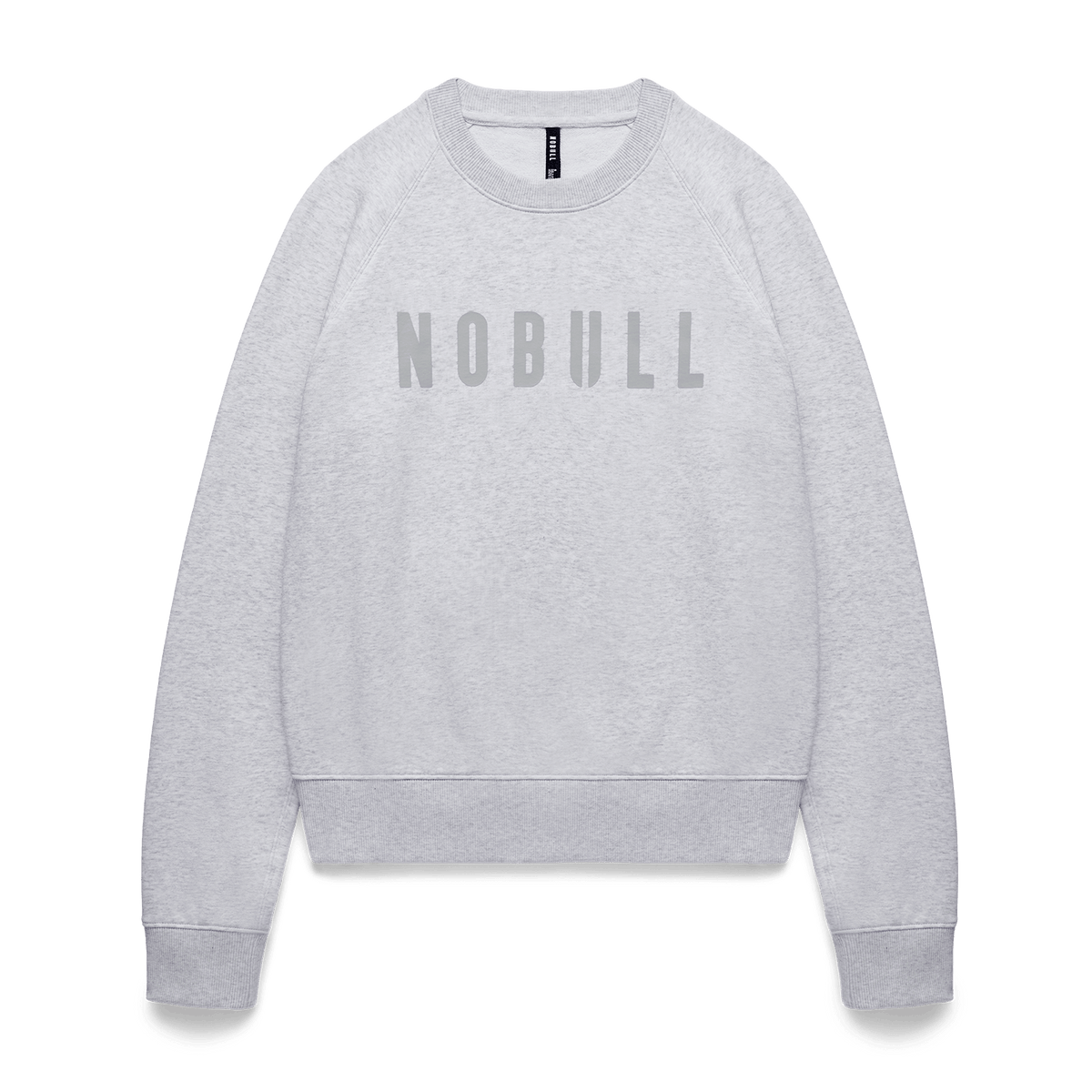 Light Grey Heather NOBULL Crew Flat Lay Angle.