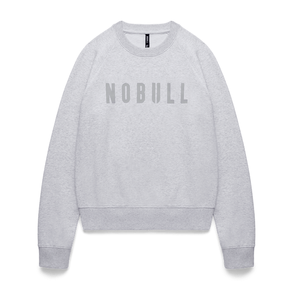 Light Grey Heather NOBULL Crew Flat Lay Angle.
