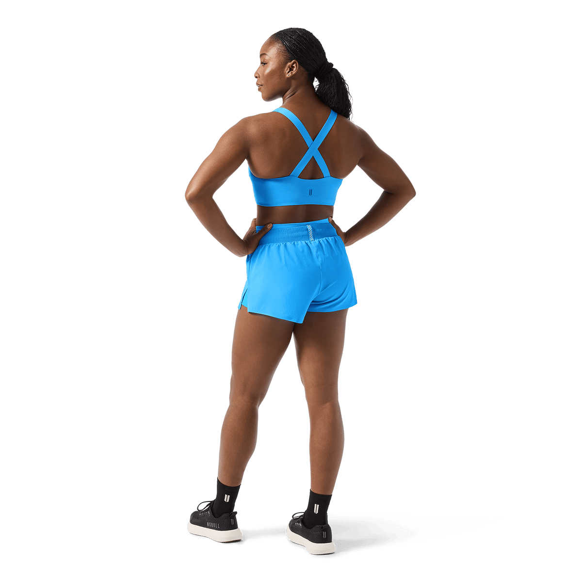 Women's Light Blue Drive 2-in-1 Short 3" Back Full Body Angle.