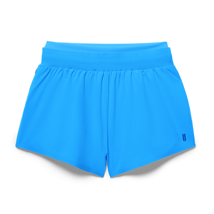 Women's Light Blue Drive 2-in-1 Short 3" Flat Lay Angle.