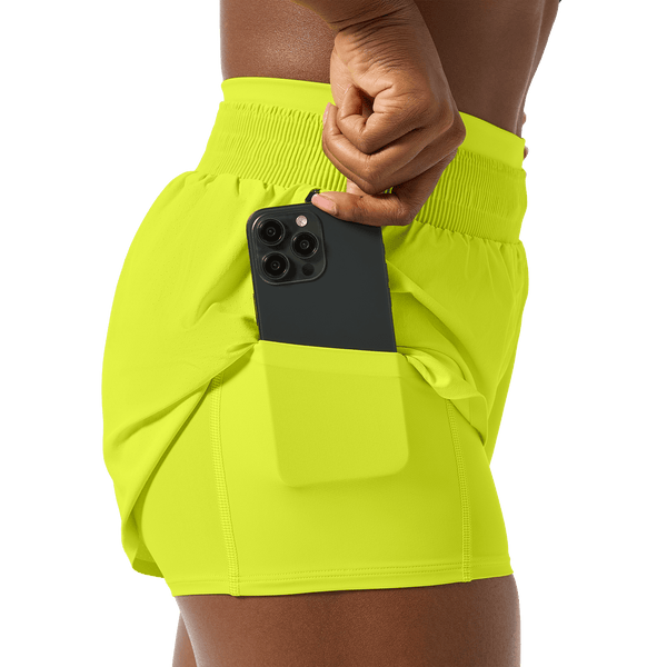 Women's Zest Drive 2-in-1 Short 3" Pocket Liner Detail Angle.