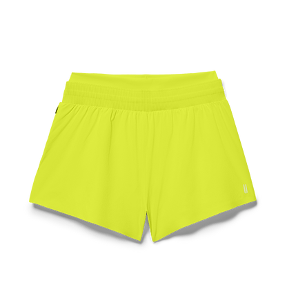 Women's Zest Drive 2-in-1 Short 3" Flat Lay Angle.