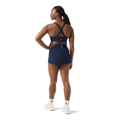Women's Night Navy Drive 2-in-1 Short 3" Back Full Body Angle.