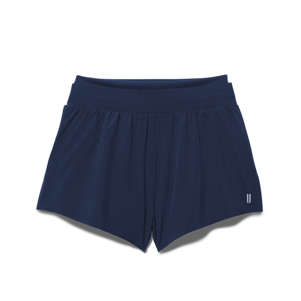 Women's Night Navy Drive 2-in-1 Short 3" Flat Lay Angle.
