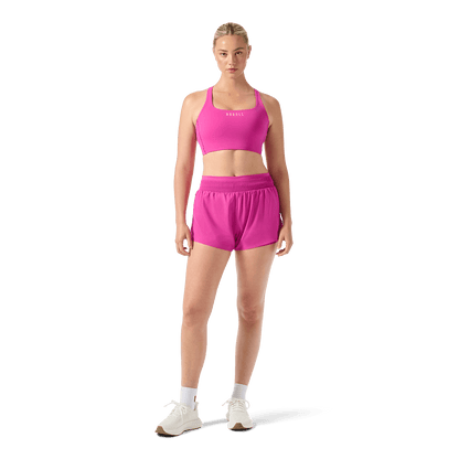 Women's Vivid Fuchsia Drive 2-in-1 Short 3" Front Full Body Angle.