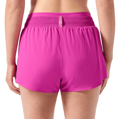 Women's Vivid Fuchsia Drive 2-in-1 Short 3" Back Lower Body Angle.