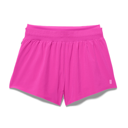 Women's Vivid Fuchsia Drive 2-in-1 Short 3" Flat Lay Angle.
