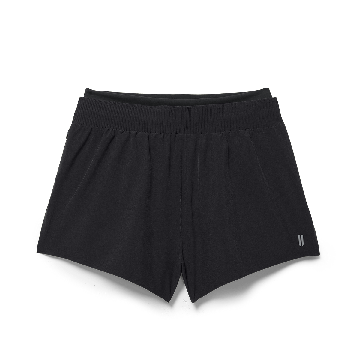 Women's Black Drive 2-in-1 Short 3" Flat Lay Angle.