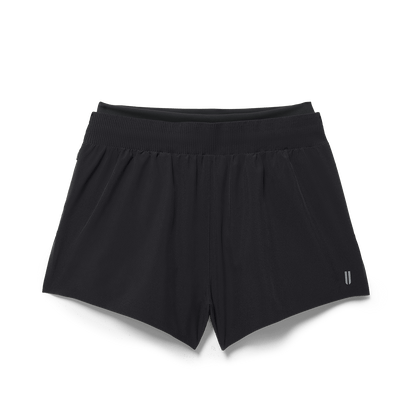 Women's Black Drive 2-in-1 Short 3" Flat Lay Angle.