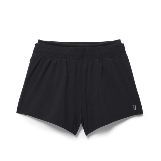 Women's Black Drive 2-in-1 Short 3" Flat Lay Angle.