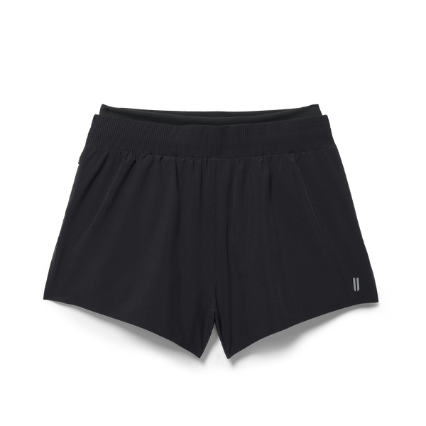 Women's Black Drive 2-in-1 Short 3" Flat Lay Angle.