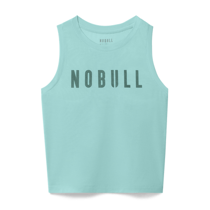 Women's Blue Haze Fitted Tank Flat Lay Angle.