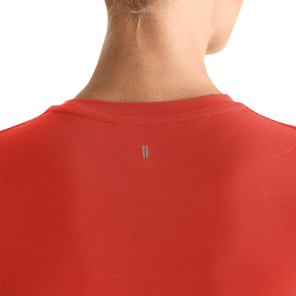Women's Crimson NOBULL Fitted Tee Detail Angle.