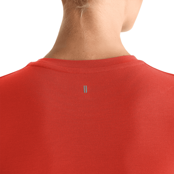 Women's Crimson NOBULL Fitted Tee Detail Angle.