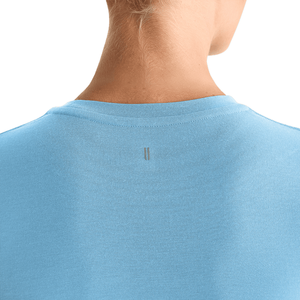 Women's Alaskan Blue Fitted Tee Back Detail Angle.