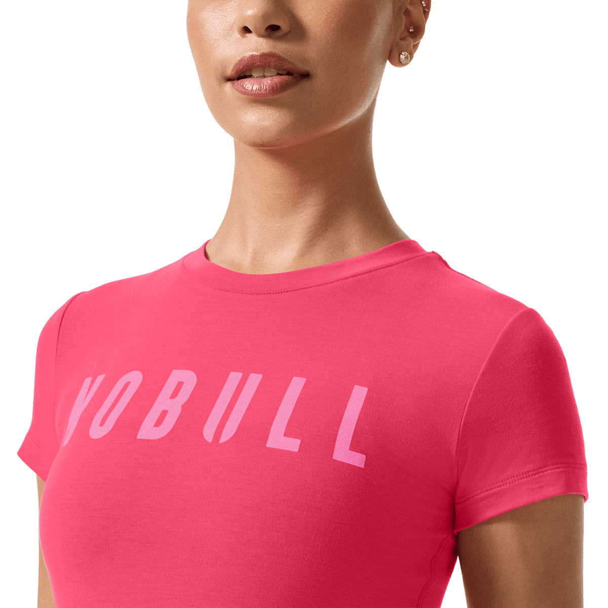 Women's Punch NOBULL Fitted Tee Front Detail Angle.