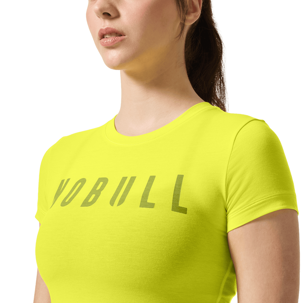 Women's Zest NOBULL Fitted Tee Front Detail Angle.