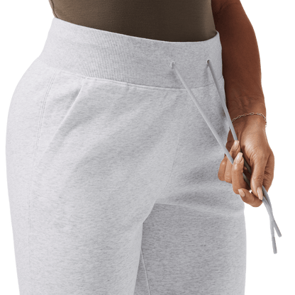 Women's Light Grey Heather NOBULL Jogger Drawstring Detail Angle.