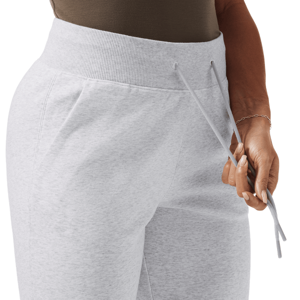 Women's Light Grey Heather NOBULL Jogger Drawstring Detail Angle.