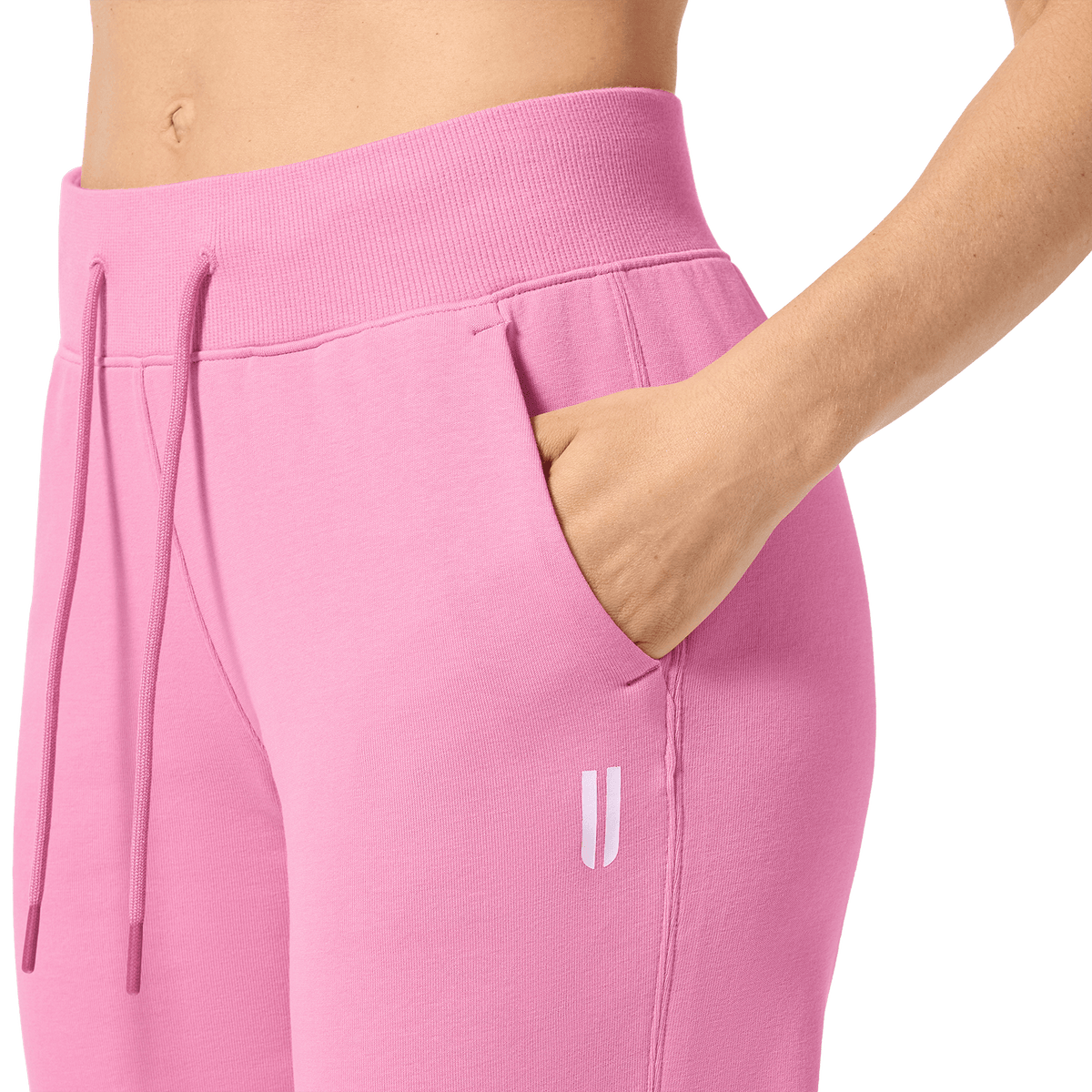 Women's Soft Pink NOBULL Jogger Pocket Detail Angle.