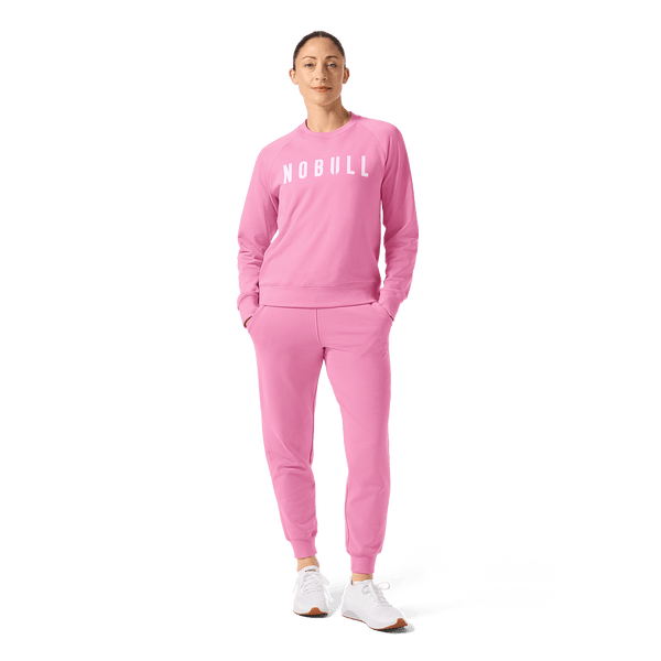 Women's Soft Pink NOBULL Jogger Front Full Body Angle.