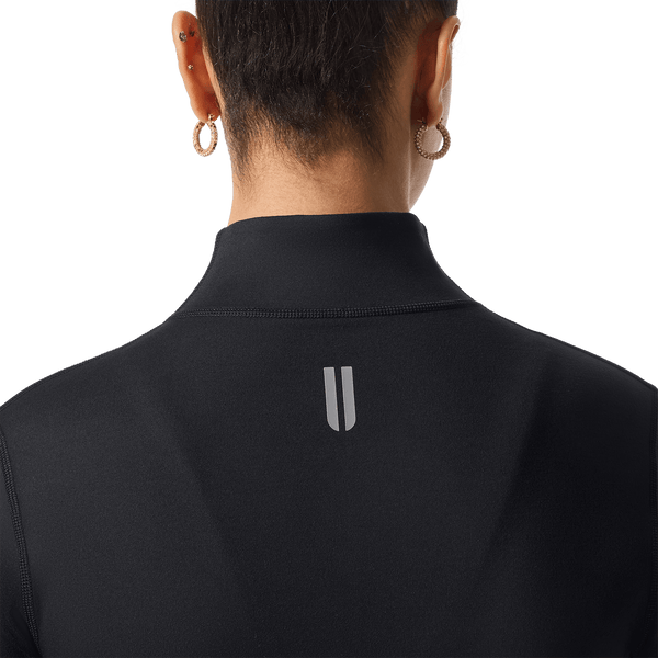 Women's Black NOBULL Matte Zip-Up Jacket Back Detail Angle.
