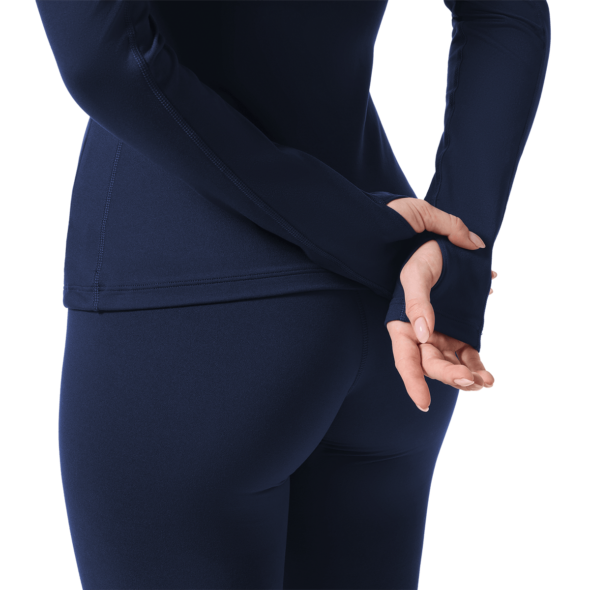 Women's Night Navy NOBULL Matte Zip-Up Jacket Sleeve Detail Angle.