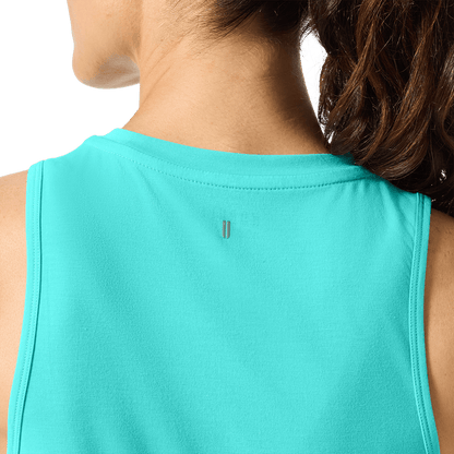 Women's Aqua Wash NOBULL Muscle Tank Back Detail Angle.