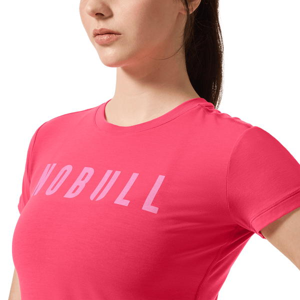 Women's Punch NOBULL Tee Front Detail On Body Angle.