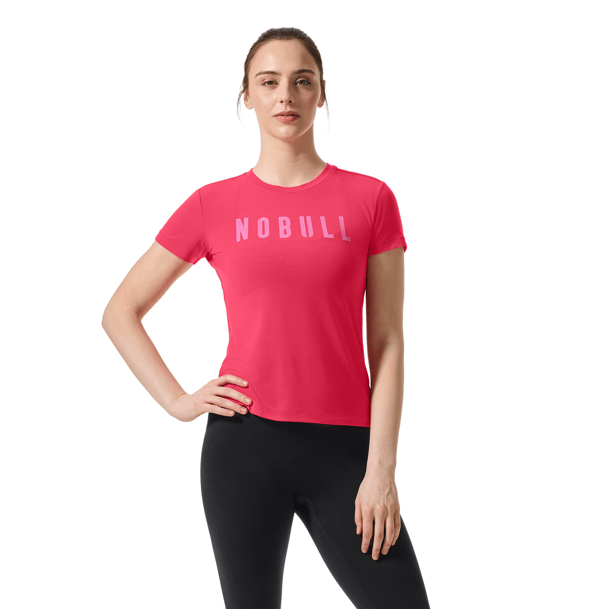 Women's Punch NOBULL Tee Front On Body Angle.
