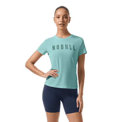 Women's Blue Haze NOBULL Tee Front On Body Angle.