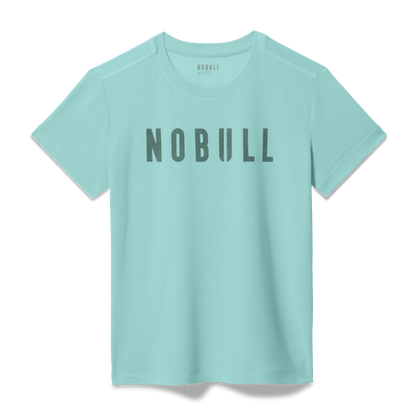 Women's Blue Haze NOBULL Tee Flat Lay Angle.