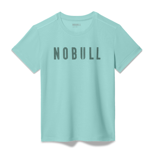 Women's Blue Haze NOBULL Tee Flat Lay Angle.