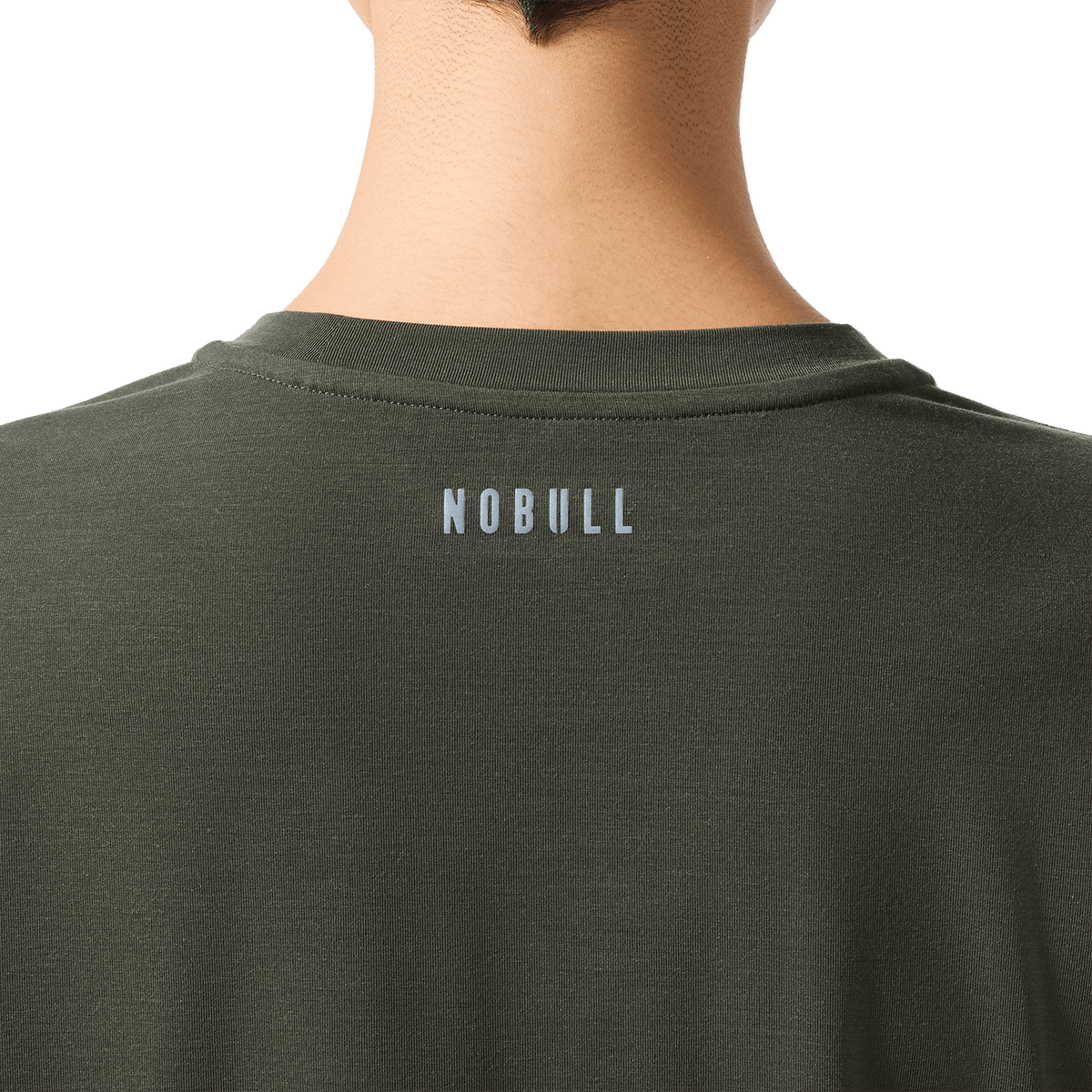 Women's Dark Army NOBULL U Boxy Tee Back Detail Angle.