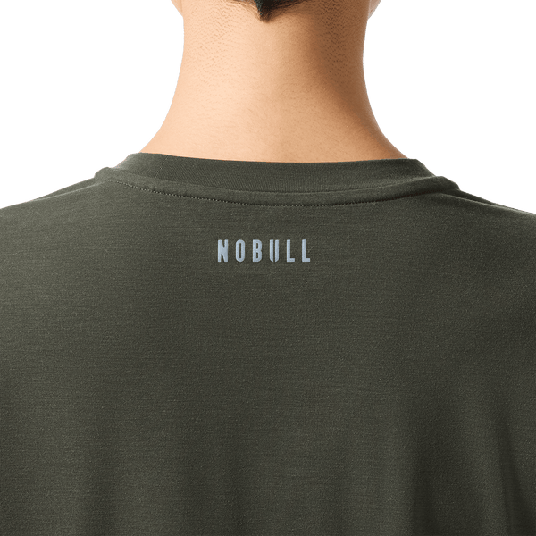 Women's Dark Army NOBULL U Boxy Tee Back Detail Angle.