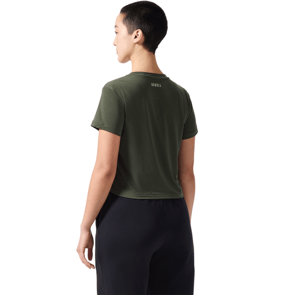 Women's Dark Army NOBULL U Boxy Tee Back Angle.