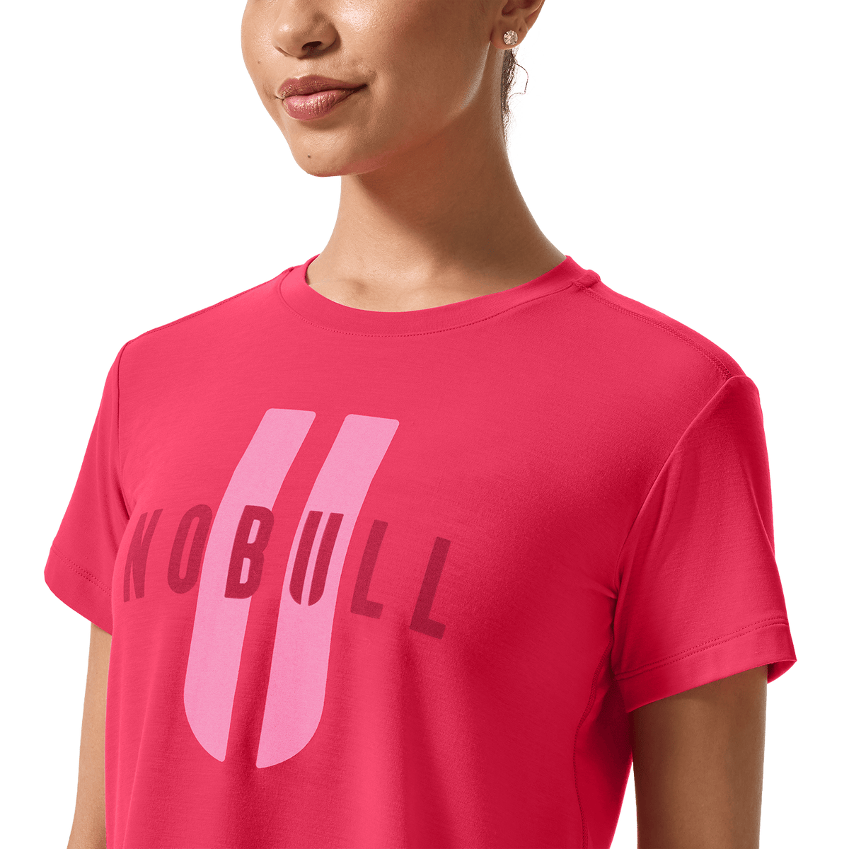Women's Punch NOBULL U Boxy Tee Front Detail Angle.