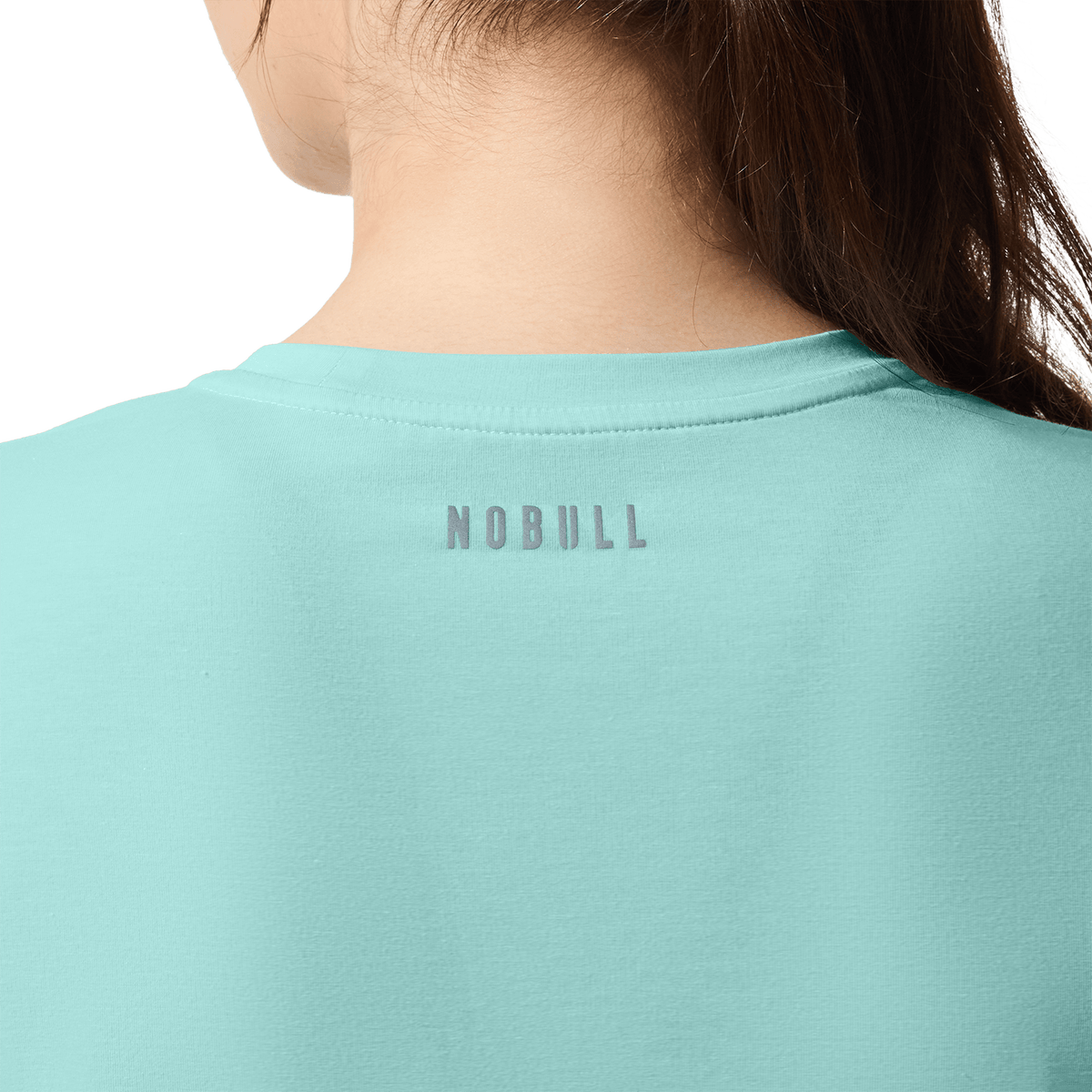 Women's Blue Haze NOBULL U Boxy Tee Back Detail On Body Angle.