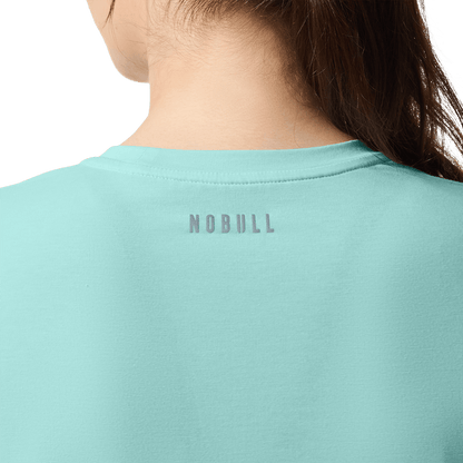Women's Blue Haze NOBULL U Boxy Tee Back Detail On Body Angle.