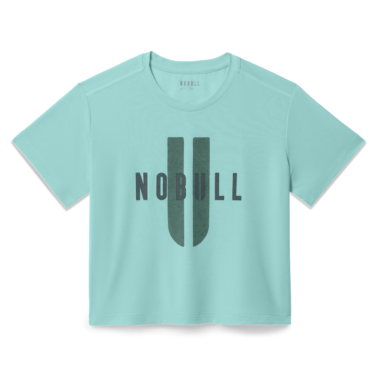 Women's Blue Haze NOBULL U Boxy Tee Flat Lay Angle.