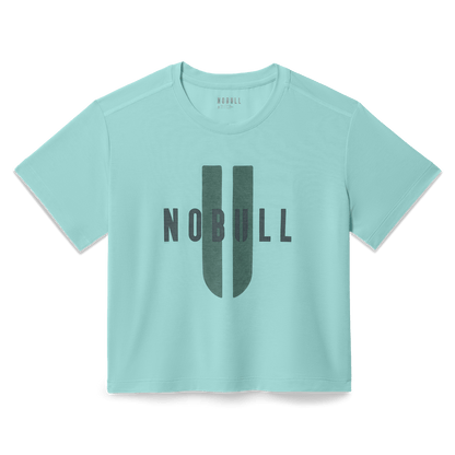 Women's Blue Haze NOBULL U Boxy Tee Flat Lay Angle.