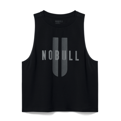 Women's Black NOBULL U Muscle Tank Flat Lay Angle.
